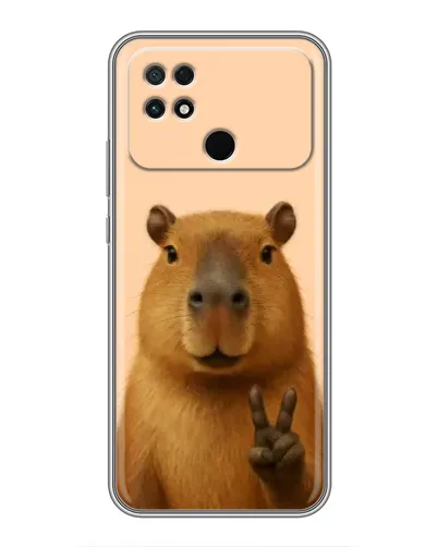 Чехол для Xiaomi POCO C40 с картинкой «Капибара виктория»