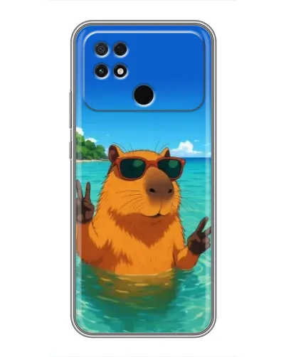 Чехол для Xiaomi POCO C40 с картинкой «Морская капибара»