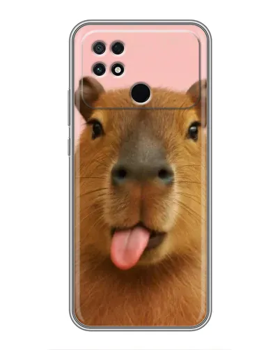 Чехол для Xiaomi POCO C40 с картинкой «Капибара с языком»