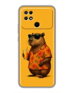 Чохол для Xiaomi POCO C40 з картинкою «Капібара на відпочинку»