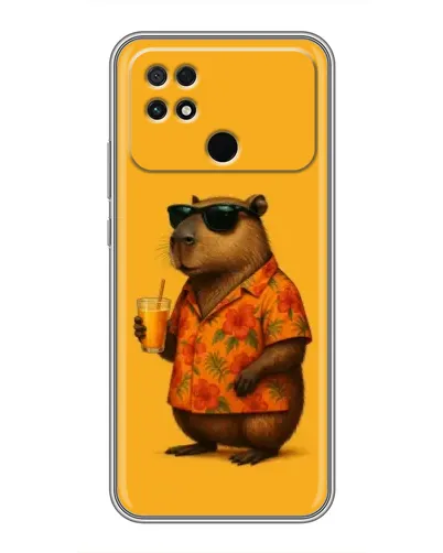 Чехол для Xiaomi POCO C40 с картинкой «Капибара на отдыхе»