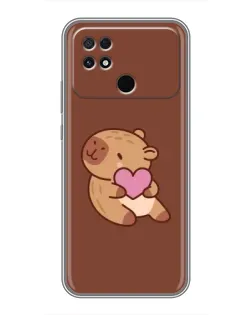Чохол для Xiaomi POCO C40 з картинкою «Капібара з серцем»
