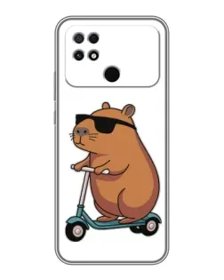 Чохол для Xiaomi POCO C40 з картинкою «Капібара на самокаті»