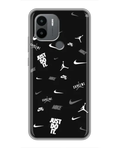 Чехол для Xiaomi Poco C50 с картинкой «Nike Black Pattern»