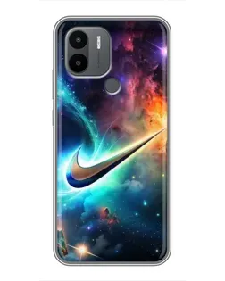 Чехол для Xiaomi Poco C50 с картинкой «Космический Nike Swoosh»