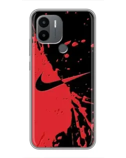 Чохол для Xiaomi Poco C50 з картинкою «Червоні бризки Nike» Чохол для Xiaomi Poco C50 з картинкою «Червоні бризки Nike»