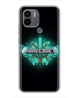 Чехол для Xiaomi Poco C50 с картинкой «Minecraft Diamond лого»