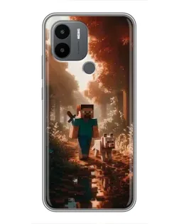 Чехол для Xiaomi Poco C50 с картинкой «Стив в лесу»