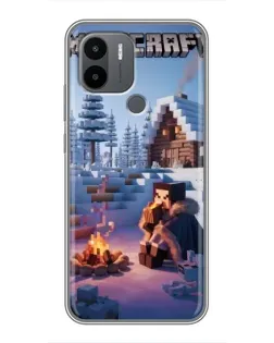 Чехол для Xiaomi Poco C50 с картинкой «Зимний Minecraft»