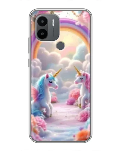 Чохол для Xiaomi Poco C50 з картинкою «Веселка і єдинороги»