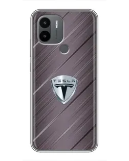 Чехол для Xiaomi Poco C50 с картинкой «Металлическая текстура Tesla»