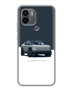 Чехол для Xiaomi Poco C50 с картинкой «Серебристый Cybertruck Tesla»