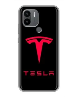 Чехол для Xiaomi Poco C50 с картинкой «Tesla Red Logo»