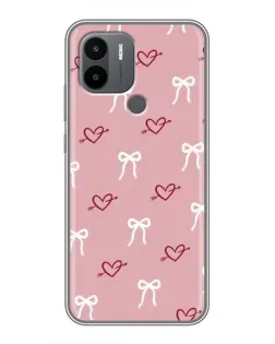 Чехол для Xiaomi Poco C50 с картинкой «Сердца и банты»