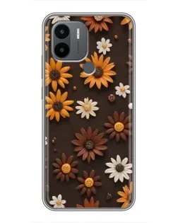 Чохол для Xiaomi Poco C50 з картинкою «Візерунок з маленьких соняшників»