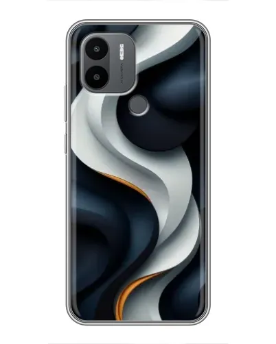 Чехол для Xiaomi Poco C50 с картинкой «Объемные черно-белые ленты»
