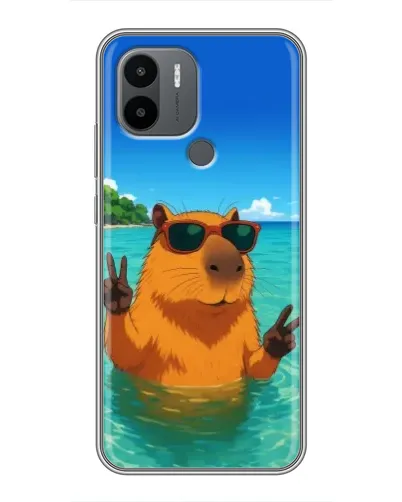 Чехол для Xiaomi Poco C50 с картинкой «Морская капибара»