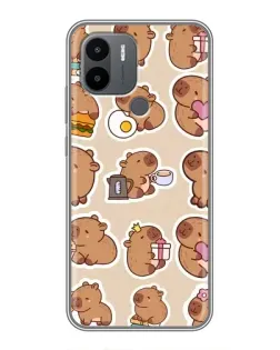 Чехол для Xiaomi Poco C50 с картинкой «Капибары паттерн»