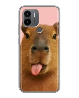 Чехол для Xiaomi Poco C50 с картинкой «Капибара с языком»