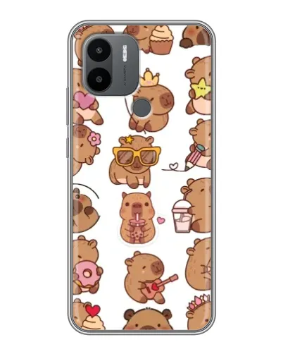 Чехол для Xiaomi Poco C50 с картинкой «Стикерпак с капибарами»