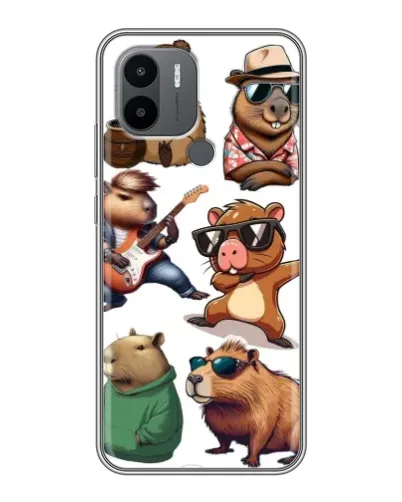 Чехол для Xiaomi Poco C50 с картинкой «Крутые капибары музыканты»