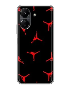 Чехол для Xiaomi POCO C65 с картинкой «Jordan Red Pattern» Чехол для Xiaomi POCO C65 с картинкой «Jordan Red Pattern»