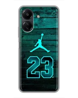 Чехол для Xiaomi POCO C65 с картинкой «Jordan Cyan 23»