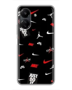 Чехол для Xiaomi POCO C65 с картинкой «Nike Mix Pattern»