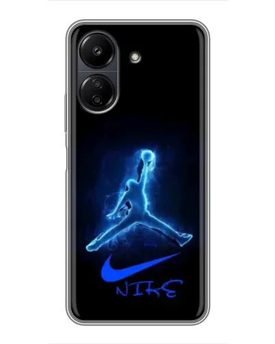 Чехол для Xiaomi POCO C65 с картинкой «Jordan Neon Blue» Чехол для Xiaomi POCO C65 с картинкой «Jordan Neon Blue»