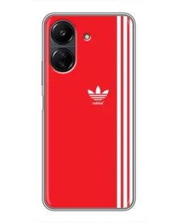 Чохол для Xiaomi POCO C65 з картинкою «Червоний мінімалізм Adidas»