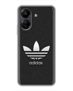 Чохол для Xiaomi POCO C65 з картинкою «Adidas Карбонова текстура»