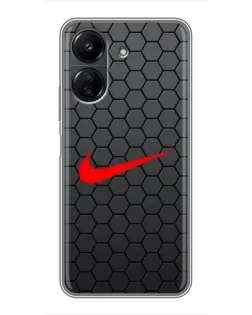 Чехол для Xiaomi POCO C65 с картинкой «Nike — карбоновая сетка» Чехол для Xiaomi POCO C65 с картинкой «Nike — карбоновая сетка»