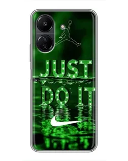 Чохол для Xiaomi POCO C65 з картинкою «Зелений неоновий Nike»