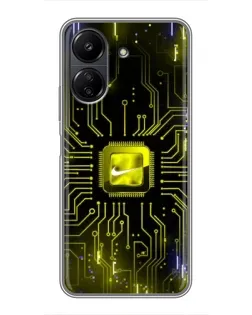 Чохол для Xiaomi POCO C65 з картинкою «Nike — золота іскра»