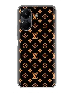 Чохол для Xiaomi POCO C65 з картинкою «Золота монограма LV»