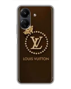 Чохол для Xiaomi POCO C65 з картинкою «LV — золота печатка»