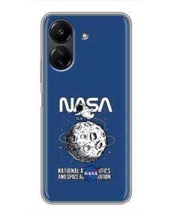 Чохол для Xiaomi POCO C65 з картинкою «NASA — місячна місія»