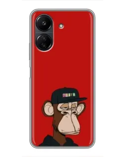 Чехол для Xiaomi POCO C65 с картинкой «Bored Ape — красный фон» Чехол для Xiaomi POCO C65 с картинкой «Bored Ape — красный фон»