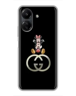 Чехол для Xiaomi POCO C65 с картинкой «Минни Маус на лого»