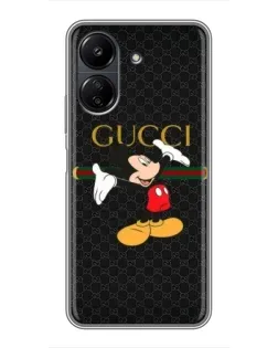 Чехол для Xiaomi POCO C65 с картинкой «Микки Маус Gucci»