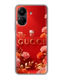 Чехол для Xiaomi POCO C65 с картинкой «Gucci — золотой сад»