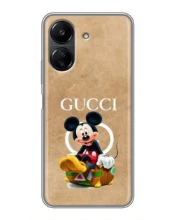 Чехол для Xiaomi POCO C65 с картинкой «Микки Маус Gucci — крафт»