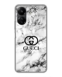 Чехол для Xiaomi POCO C65 с картинкой «Gucci — мраморный шик»