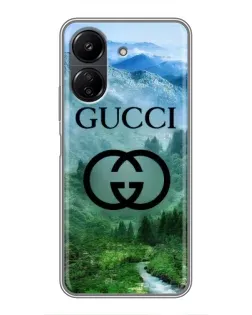 Чехол для Xiaomi POCO C65 с картинкой «Gucci — горный пейзаж»