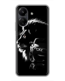 Чохол для Xiaomi POCO C65 з картинкою «BMW та лев»
