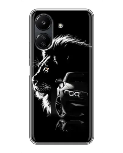 Чохол для Xiaomi POCO C65 з картинкою «BMW та лев» Чохол для Xiaomi POCO C65 з картинкою «BMW та лев»