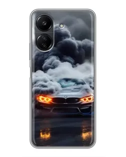 Чохол для Xiaomi POCO C65 з картинкою «BMW у диму»