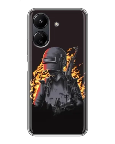 Чохол для Xiaomi POCO C65 з картинкою «PUBG — вогняний силует» Чохол для Xiaomi POCO C65 з картинкою «PUBG — вогняний силует»