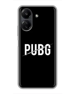 Чохол для Xiaomi POCO C65 з картинкою «PUBG — білий логотип»