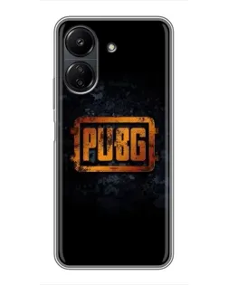 Чохол для Xiaomi POCO C65 з картинкою «PUBG — золотий логотип»